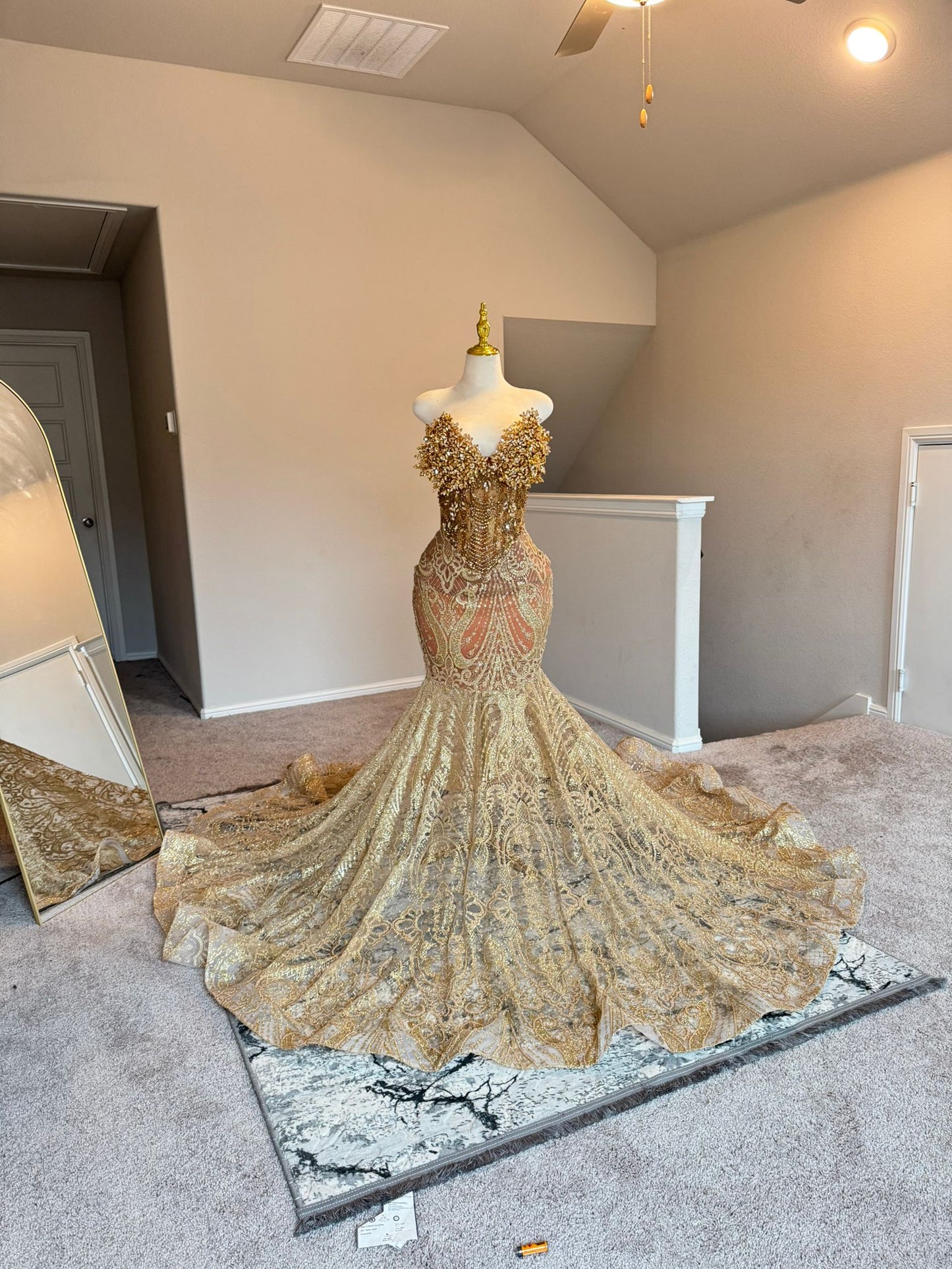 Gina : Gold Corset Dress