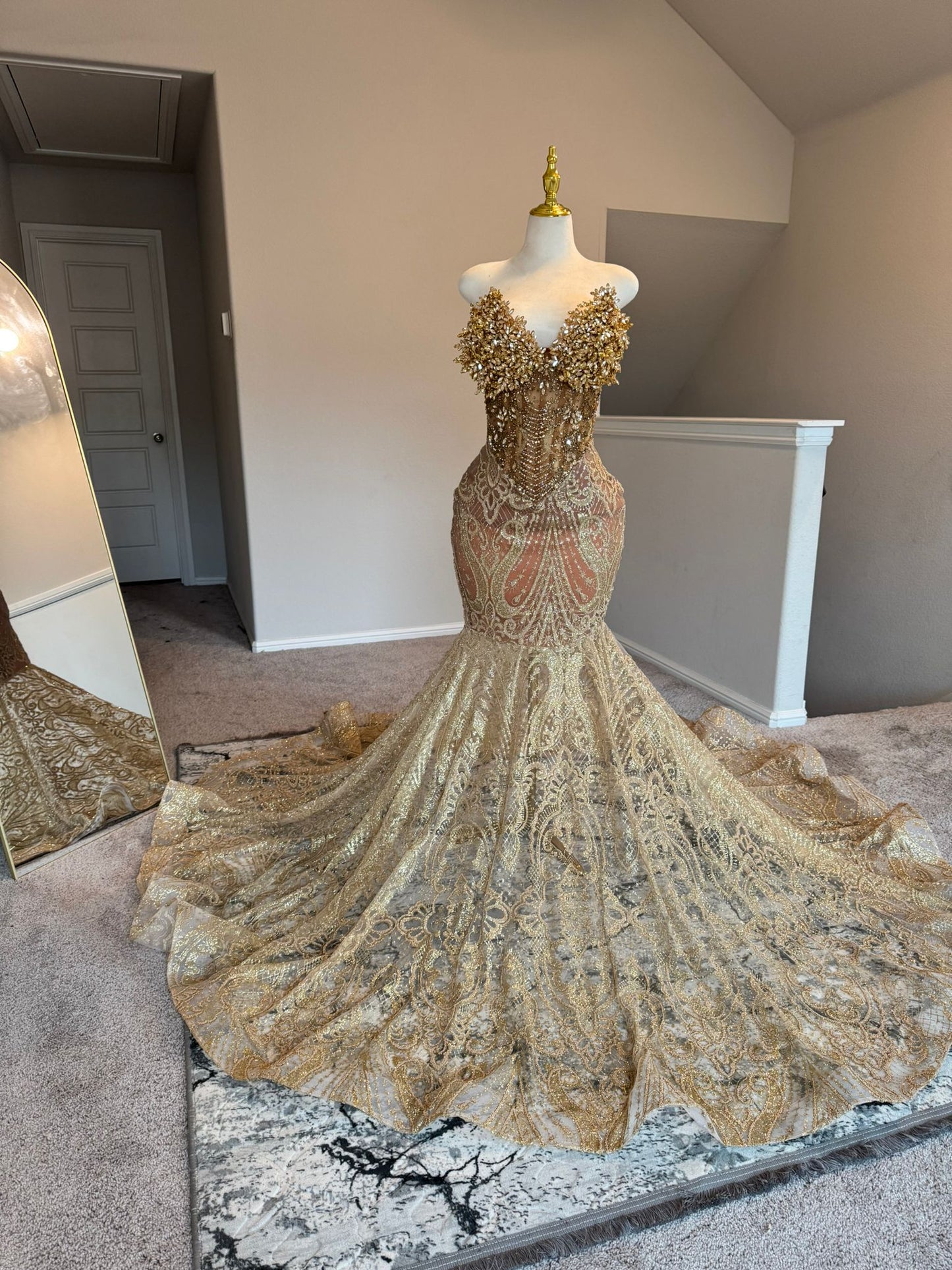 Gina : Gold Corset Dress