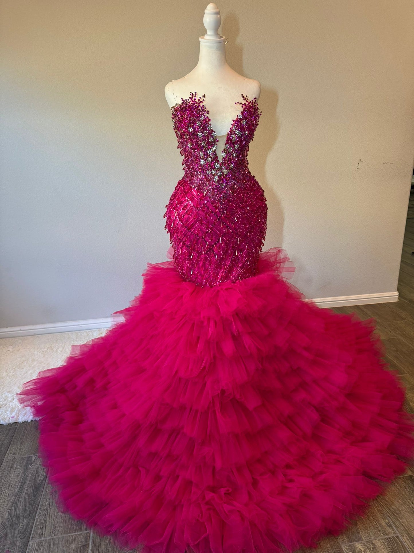 Tyla : Pink Ruffle Corset Dress