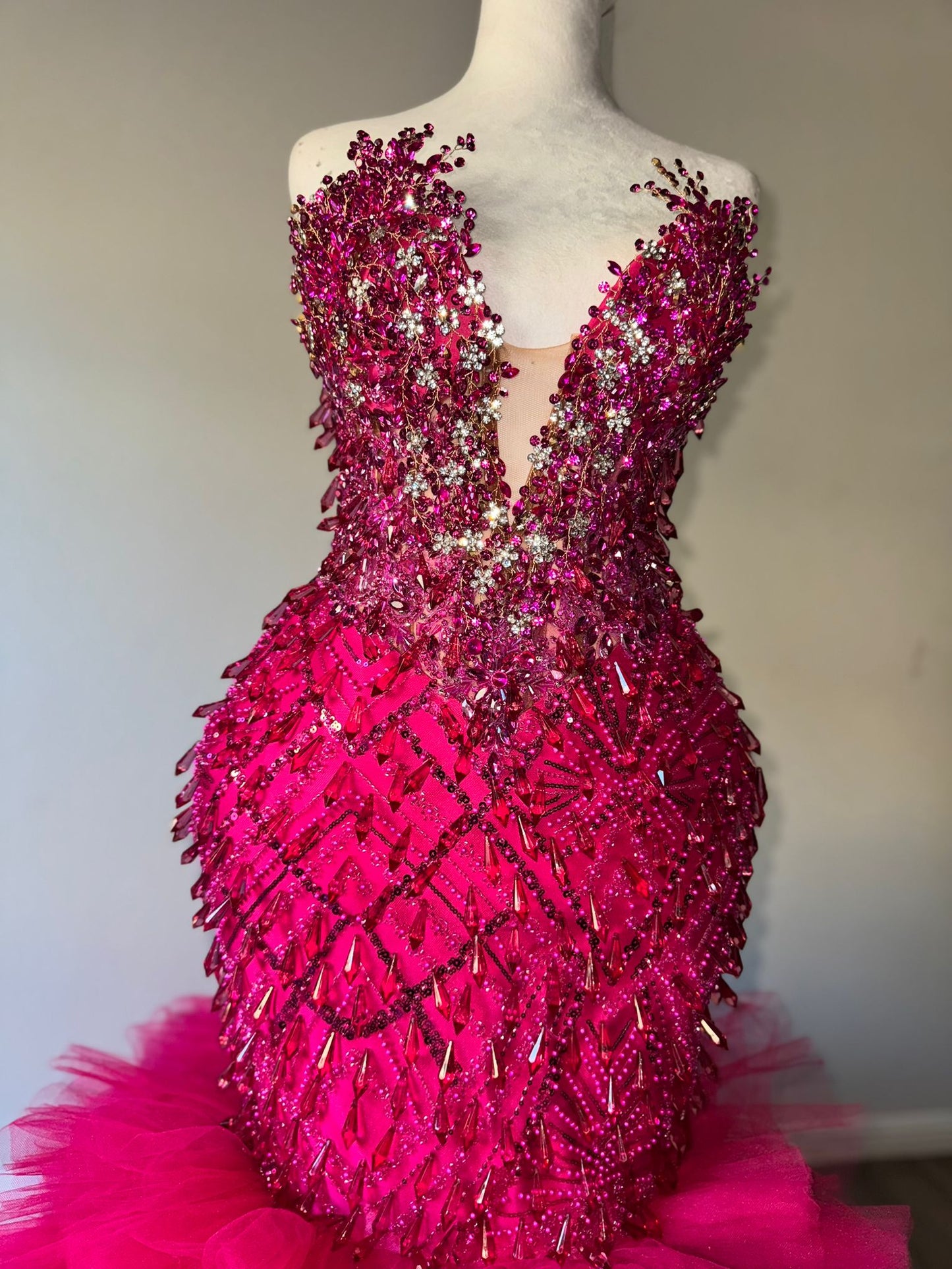 Tyla : Pink Ruffle Corset Dress