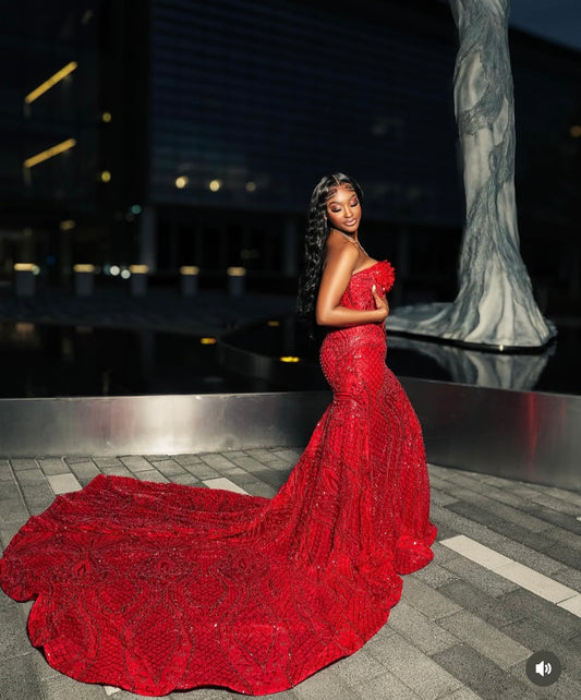 Trish : Red Beaded Dress