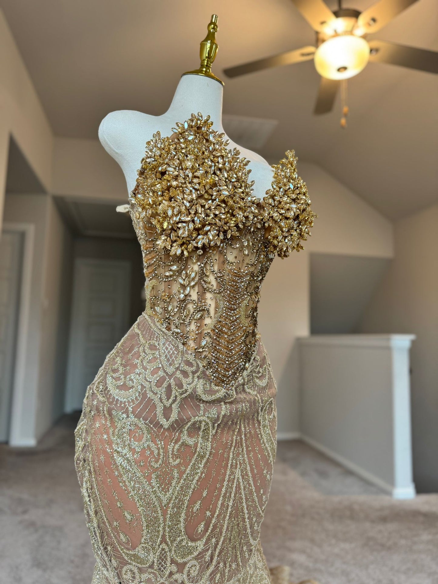 Gina  : Gold Corset Dress