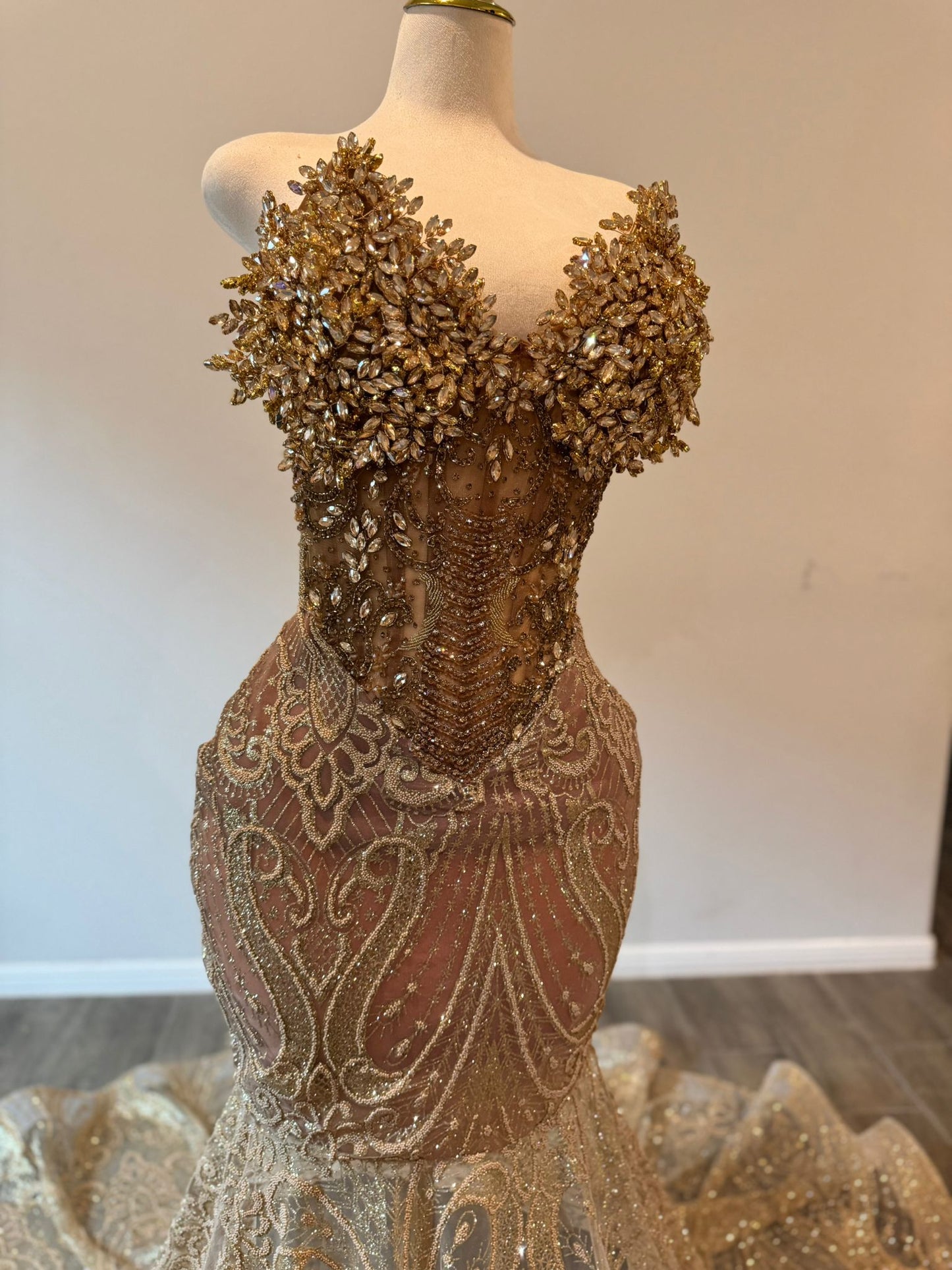 Gina  : Gold Corset Dress